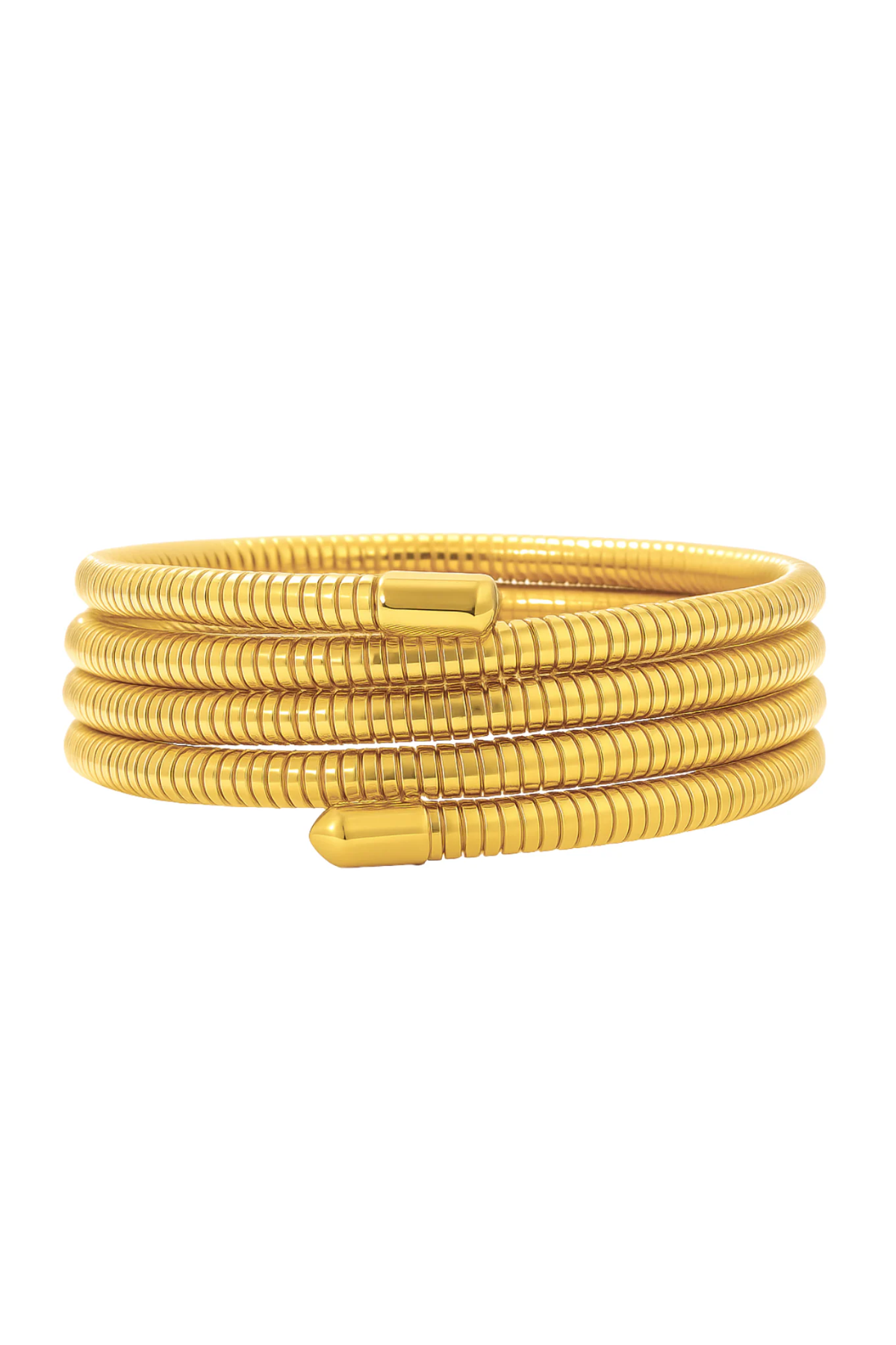 Yellow coil hose on a white background