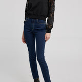 Theron Guipure Combo Sleeve Sweatshirt