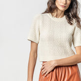 Cropped Cable Sweater