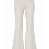 White flared jeans on a white background