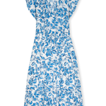 Blue floral dress on a white background