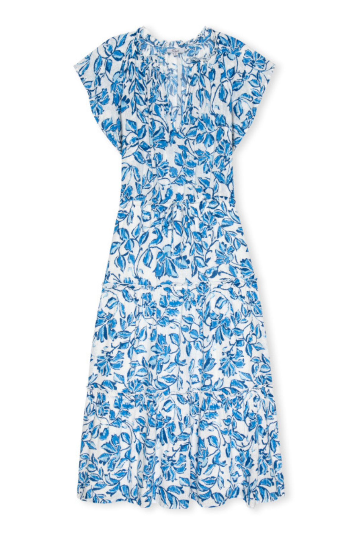 Blue floral dress on a white background