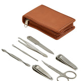 Leatherette Manicure Set, Caramel