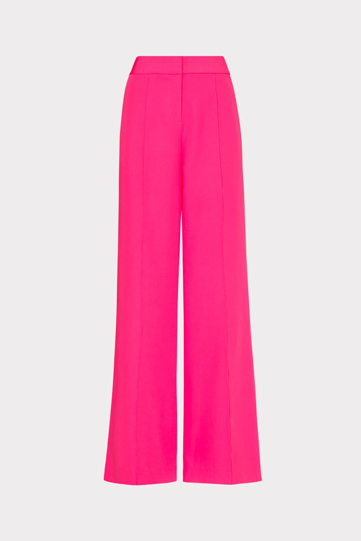 Bright pink wide-leg pants on a light gray background