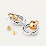 Statement gold knocker earrings with sculptural design