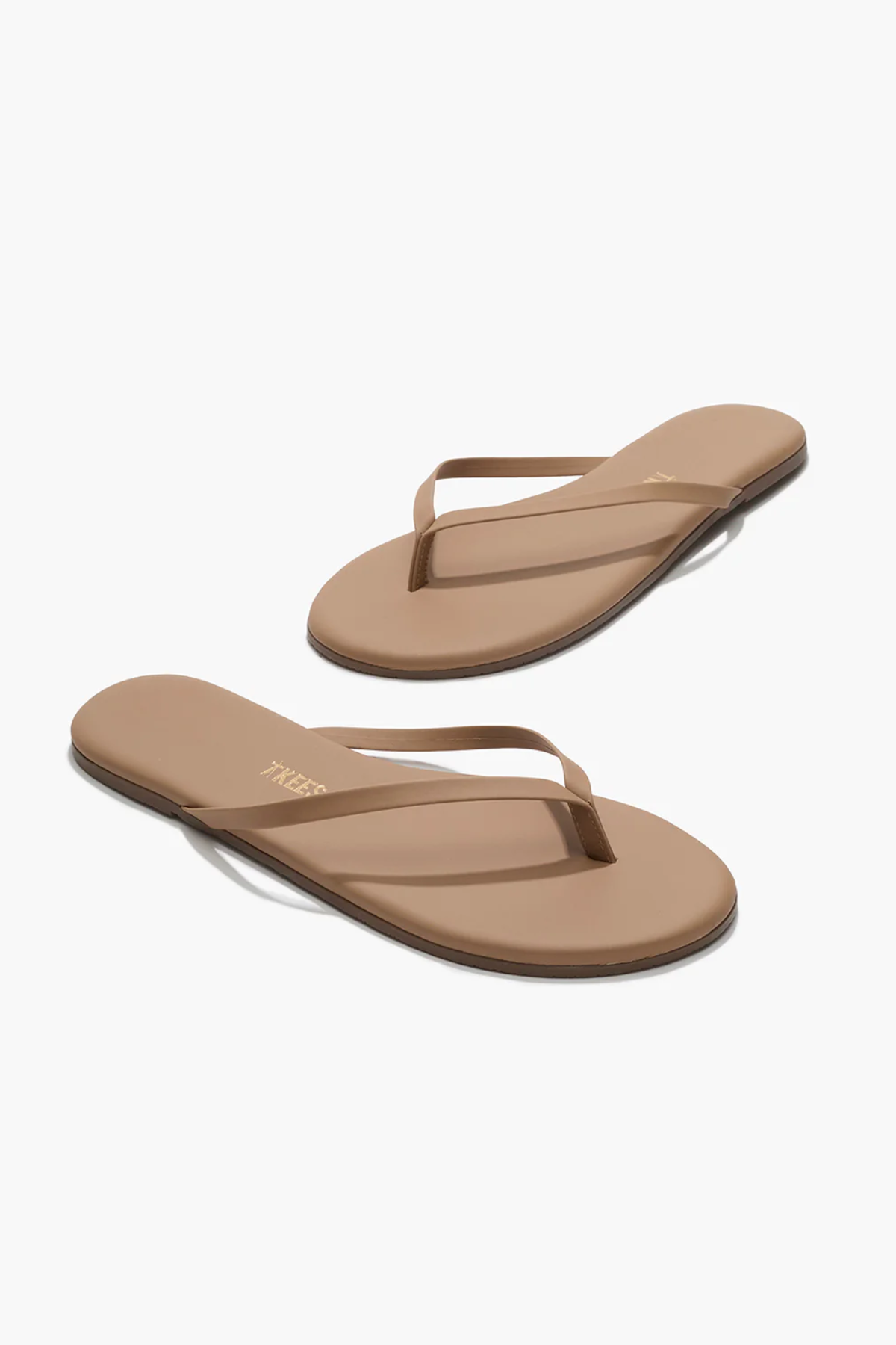 brown tkees sandal on white background