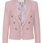 Tailored blazer with clean lines in a soft pink tone