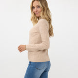 Solid Jacquard Sweater Top