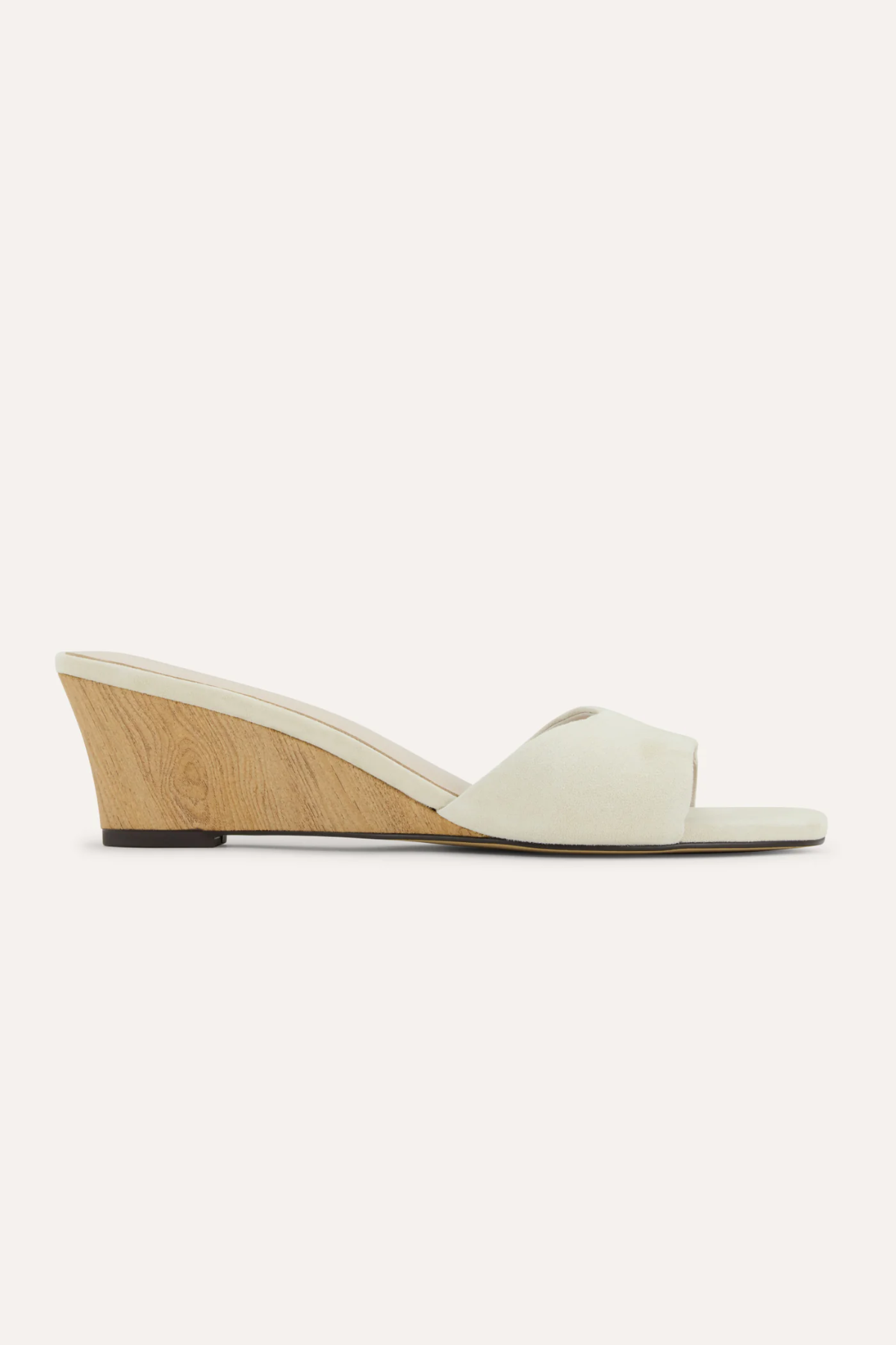 White wedge sandal on a white background
