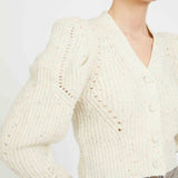 Audra Sweater in Antique White and Gray Morn