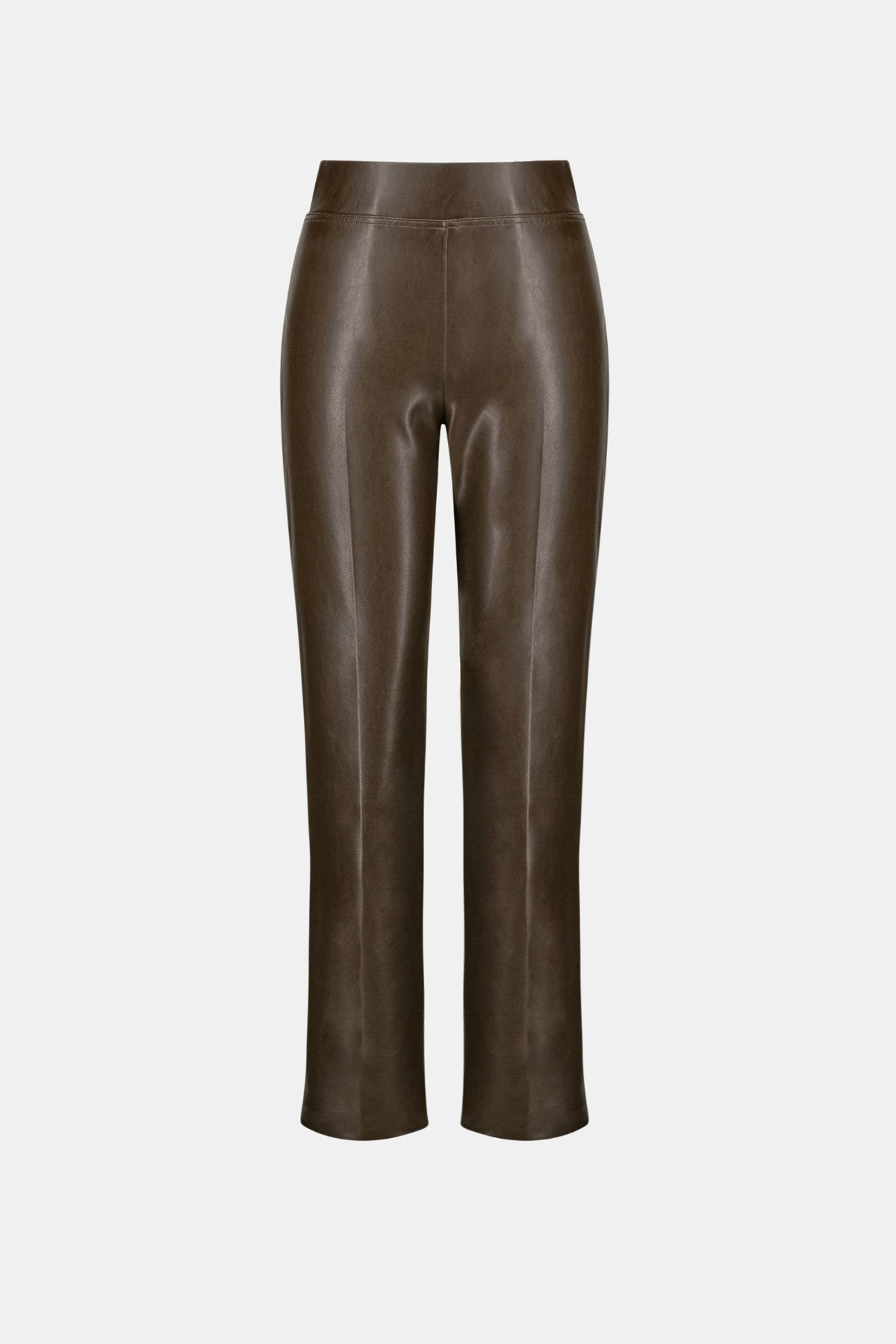 Brown leather pants on a white background
