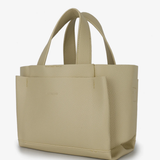 Beige tote bag on a white background