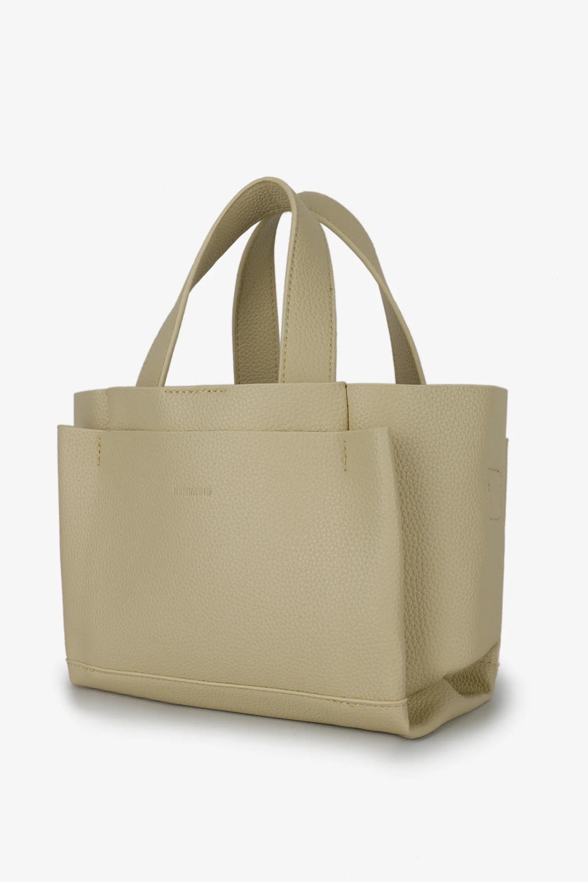 Beige tote bag on a white background
