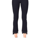 Leather Step Hem Cropped Flare Tech Stretch Leggings, Olga Core