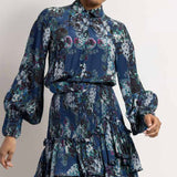 Dark Blue  Flower Dress