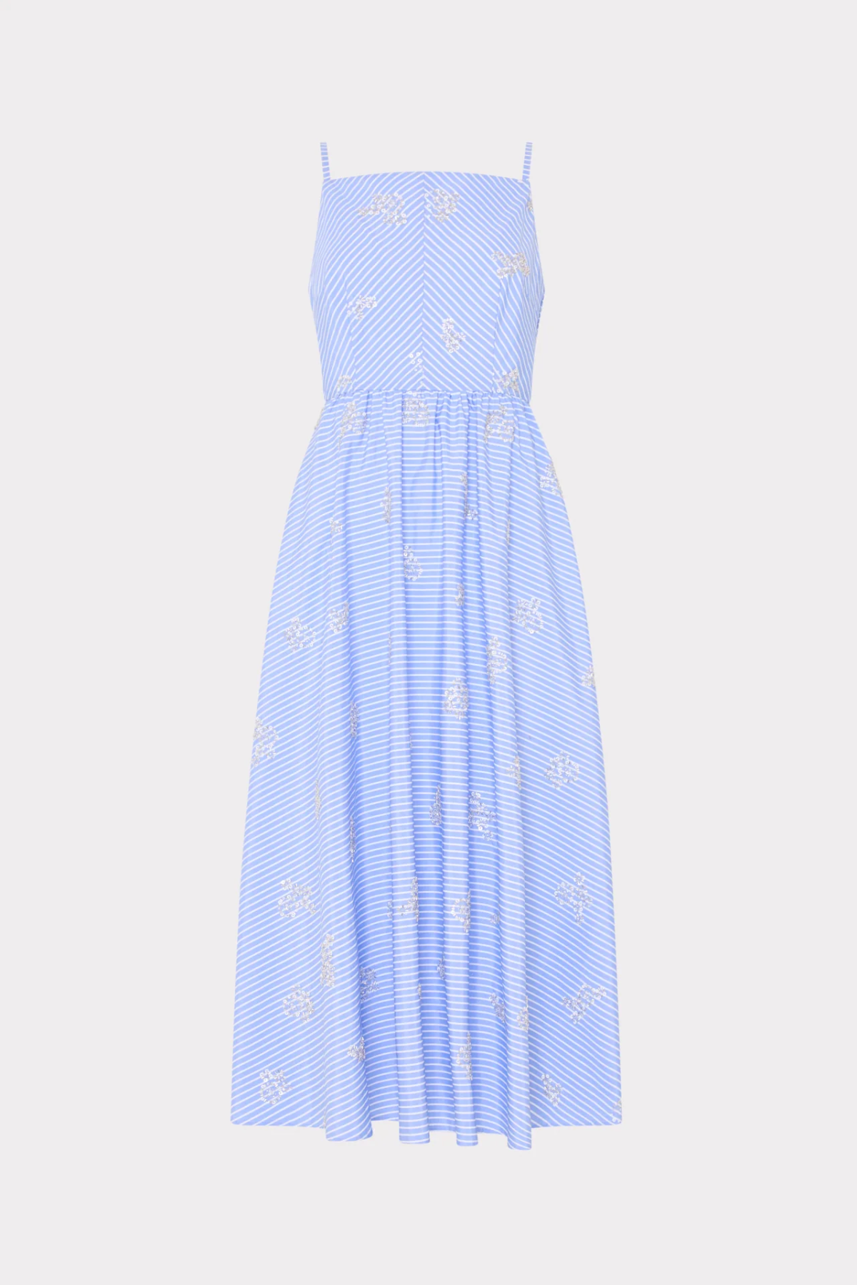 Light blue dress with a subtle pattern on a white background