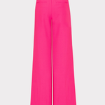 Bright pink wide-leg pants on a light gray background