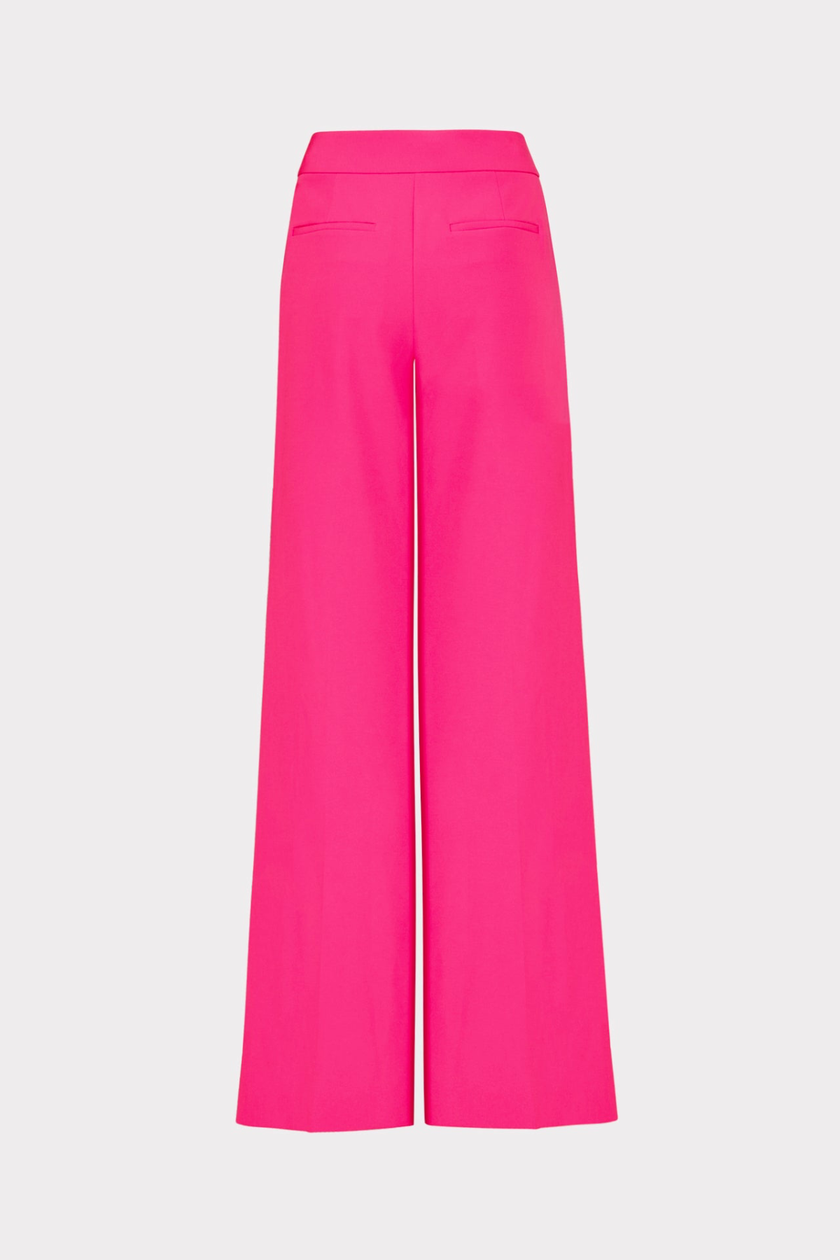 Bright pink wide-leg pants on a light gray background