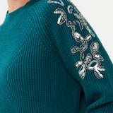Sweater Rib Shoulder Sequins