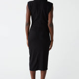 Iolanda Power Shoulder Midi Dress