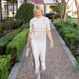 Plaid Short Sleeve Sweater