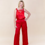 Lace Trim Satin Cami