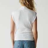 Campbell Ruched Mock Neck Tee