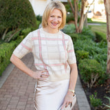 Plaid Short Sleeve Sweater