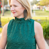 Green Sleeveless Textured Dress