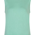 Mint green sleeveless top on a white background