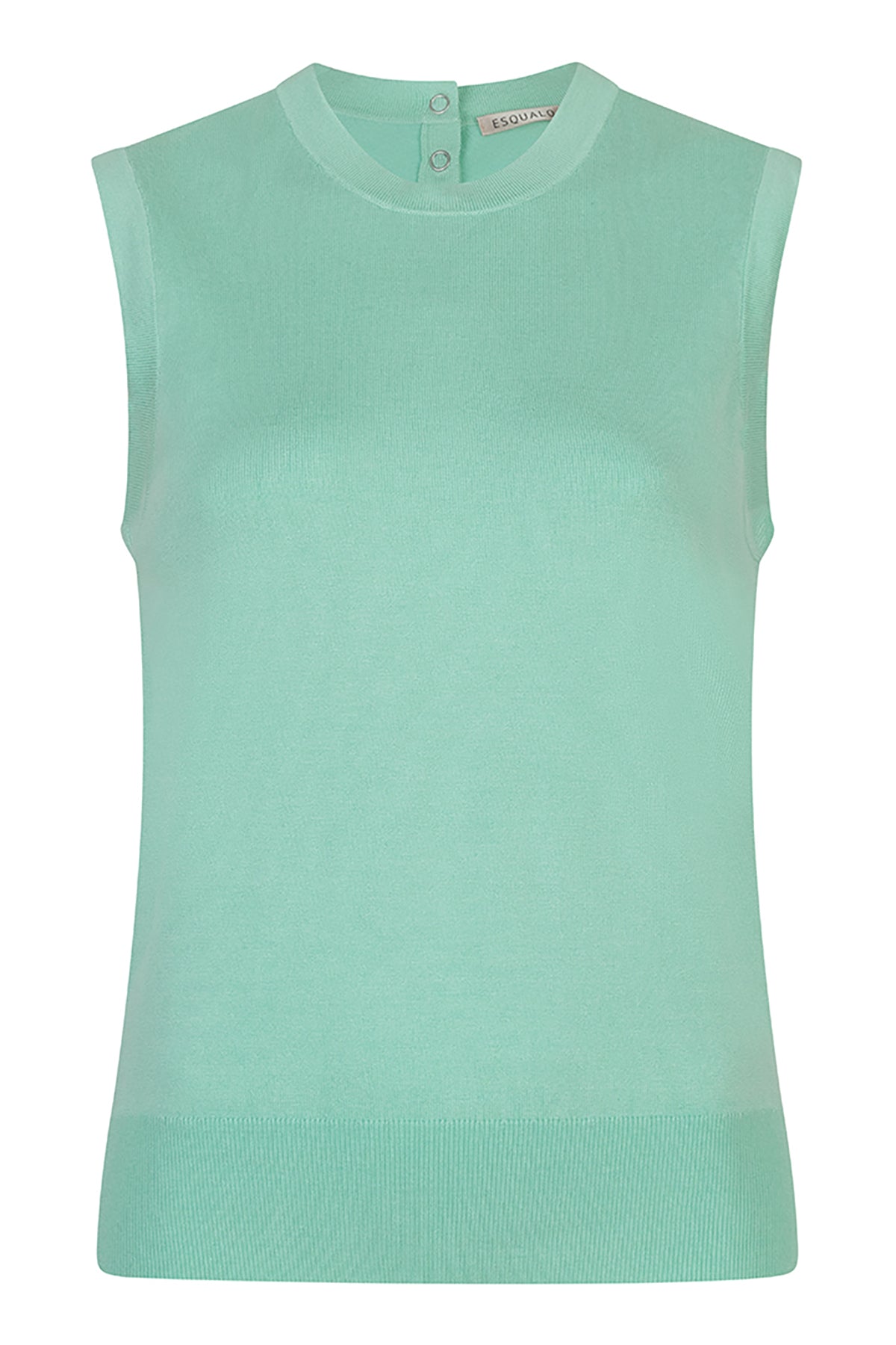 Mint green sleeveless top on a white background