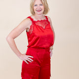 Lace Trim Satin Cami