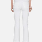 High-rise white cropped pants with a straight-leg silhouette