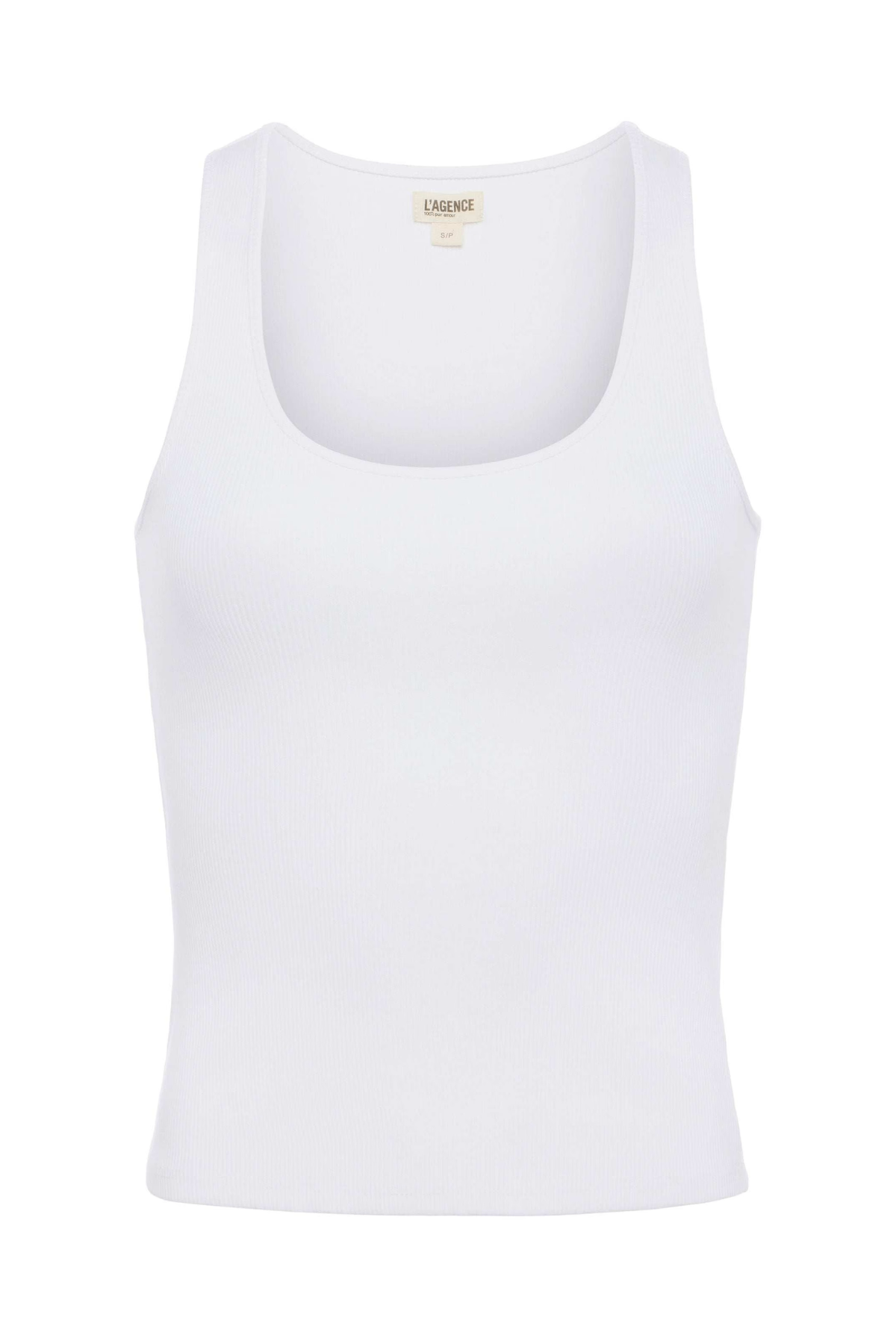 white tank top on white background 