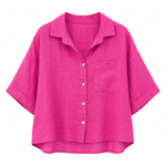 Pink shirt with short sleeves on a white background