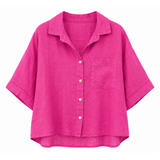 Pink shirt with short sleeves on a white background