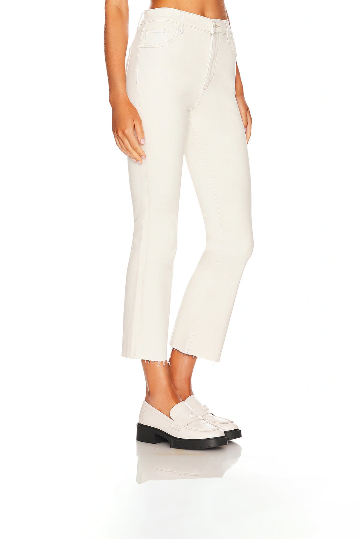 Tailored trousers with a straight-leg silhouette in a neutral tone