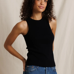 woman in black tank top 