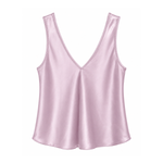 Pink satin tank top on a white background