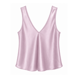 Pink satin tank top on a white background