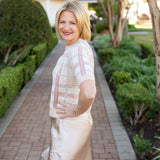 Plaid Short Sleeve Sweater