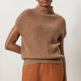 Ribbed Funnel Neck Sweater