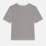 Striped short-sleeve baby tee with a fitted silhouette