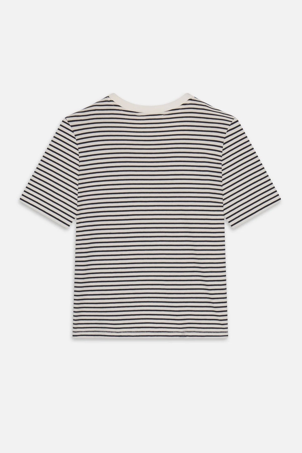 Striped short-sleeve baby tee with a fitted silhouette