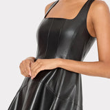 Faux Leather Mini Dress