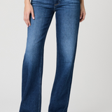 Women's Leenah wide-leg jeans in Hamptons wash featuring a 32-inch inseam and full-length silhouette.