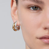 Elegant mixed metal drop earrings with refined detailing