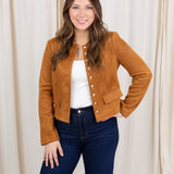 Button Down Suede Jacket