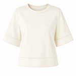 White blouse with short sleeves on a white background