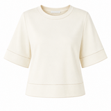 White blouse with short sleeves on a white background